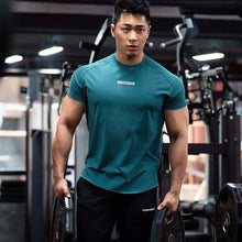 Load image into Gallery viewer, Men's Gym T Shirts Quick Dry Short Sleeve Summer Sports T-shirt Elastic Fitness Workout Tops Casual Bodybuilding Athletic Tee
