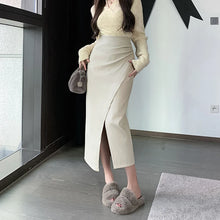 Load image into Gallery viewer, Classic Front Split Leather Skirt
