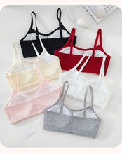 Load image into Gallery viewer, 1PC Cotton Teenagers Girls Training Bras Solid Developmental Girls Sports Bras Soft Brassiere Kids Tank Tops Children Underwears
