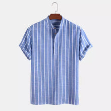 Load image into Gallery viewer, Modern Linen Stripe Shirt Men
