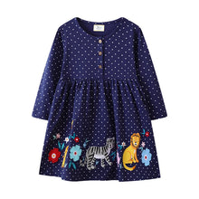Load image into Gallery viewer, Dancing Animal Polka Girls Dress
