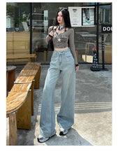 Load image into Gallery viewer, High Waisted Wide Leg Jeans Women Cotton Retro Denim Y2k Loose Fashion Design Sense Pant Streetwear Baggy Straight Trouser Woman
