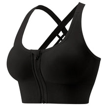 Load image into Gallery viewer, High-strength Shockproof Front-zip High Elasticity Anti-sagging Plus-size 100% Nylon High Support Seamless Sports Bra Beautiful
