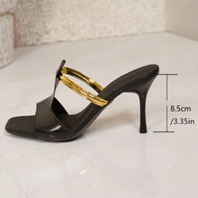Load image into Gallery viewer, Women's High Heels Fashion Luxury Metal Heels Women Open Toe Slippers Sexy Party Women Dress Women Sandals Tacones Altos
