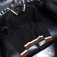 Load image into Gallery viewer, Waffle Stripe Long Sleeve Polo
