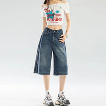Load image into Gallery viewer, Denim Shorts for Women Summer  Fashion Trendy Loose Fitting Casual Female Jeans Breathable Comfy Streetwear
