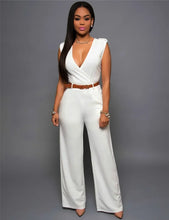 Load image into Gallery viewer, Elegant Deep V Wrap Jumpsuit
