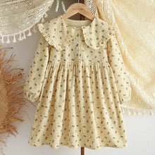 Load image into Gallery viewer, Sweet Beige Floral Autumn Girls Dress
