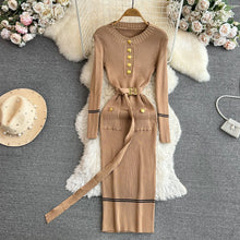 Load image into Gallery viewer, Elegant Rib Knit Pencil Dress

