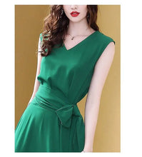 Load image into Gallery viewer, Elegant Sleeveless V-Neck Midi Dress

