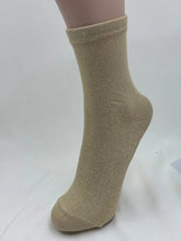 Load image into Gallery viewer, Metallic Knit Mid Calf Socks
