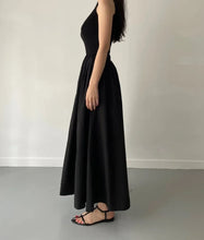 Load image into Gallery viewer, Female Fashion Style Dress New Summer Simple Elegant Black Long Dresses For Women Round Neck Sleeveless High Waist Temperament
