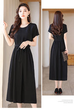 Load image into Gallery viewer, New Fashion Summer Dresses For Women 2025 Elegant Casual Short Sleeve Midi Dress Soild Colour Women Clothing
