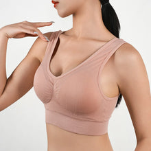 Load image into Gallery viewer, Women Breathable Sports Bra Absorb Sweat Shockproof Padded Gym Running Fitness Double Layer Seamless Yoga Sports Bras Underwear

