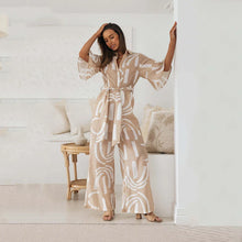 Load image into Gallery viewer, Summer Printed Lace Up Jumpsuit
