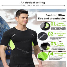 Load image into Gallery viewer, Gym Fitness T Shirt Men's Short Sleeve Summer Boxing Jersey Legging Men Rashguard Compression Pants Quick Dry Tight T-Shirts Men
