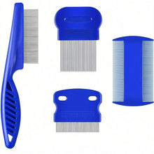 Load image into Gallery viewer, 4 Pack Flea Lice Comb, Stainless Steel Dog Cat Grooming Combs with Rounded Teeth, Double Sided Professional Pet Tear Stain Remover
