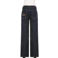 Load image into Gallery viewer, Women's Slim Fit Flared Jeans Y2K Vintage Low Rise Stretch Denim Pants with Embroidery Distressed Style for Everyday Outfits
