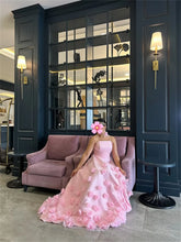 Load image into Gallery viewer, Luxurious Strapless Floral Evening Dress
