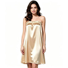 Load image into Gallery viewer, Female Nighty Dress Hot Nightdress Satin Elegant Sleep Dress 2026 Women's Sleepwear Sexy Dresses Sleeveless Strapless Nightgown
