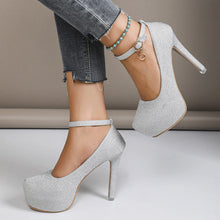Load image into Gallery viewer, Women's High Heels 2025 New Style Semi-Uppered Thin Heel Waterproof Platform Buckle Fashion Shoes Large Size Strap Shoes
