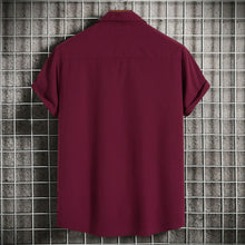 Load image into Gallery viewer, New Short Sleeve Shirts for Men Fashion Solid Casual Lapel Cardigan Tops Men Comfort Single-breasted Blouse Summer Beach Shirts
