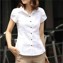 Load image into Gallery viewer, Women's Shirt 2026 Summer Women Top Female Black White Shirts Office Ladies Blouse OL Clothes Woman Short Sleeve Workwear
