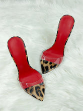Load image into Gallery viewer, Sharp Pointed High Heels Red Super High Heels Slippers Women's Slim Heels Exposed Toes Half Drag Simple and Fashionable Sandals
