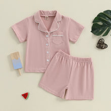 Load image into Gallery viewer, Waffle Pajama Shorts Set
