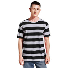 Load image into Gallery viewer, Men Striped T-Shirt Stripes Top Tees Male Fashion Short Sleeve Shirts Costume Cosplay Party Blue Red White Black Yellow T Shirt
