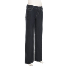 Load image into Gallery viewer, Women's Slim Fit Flared Jeans Y2K Vintage Low Rise Stretch Denim Pants with Embroidery Distressed Style for Everyday Outfits
