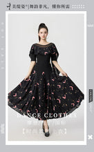Load image into Gallery viewer, Dancewear Women Tops Summer Fashion Print Latin Line Dance Costume New Products Ballroom Dance Women Top Training Clothes Black
