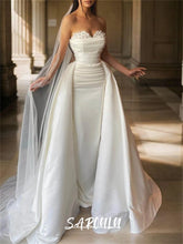 Load image into Gallery viewer, Pearl Strapless Two Piece Wedding Gown
