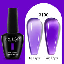 Load image into Gallery viewer, NAILCO 15ml Colorful Jelly Gel Nail Polish Gorgeous Color HEMA TPO FREE Soak Off UV LED Semi Permanent Long Wear Gel Varnish
