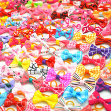 Load image into Gallery viewer, 10pcs Creativity Pet Hair Accessories Bow Polyester Cute Puppy Bow with Rubber Band Suitable for Dogs Cat Grooming Accessories
