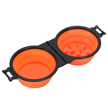 Load image into Gallery viewer, 1-piece 2-in-1 Foldable Dual Bowl Feeding Bowl Portable Outdoor Travel Dog Cat Drinking Bowl Pet Supplies Outdoor Feeding Water
