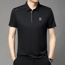 Load image into Gallery viewer, Men's Business Casual Short Sleeve Polo Shirt Solid Color with Badge Fashionable Breathable Comfortable Versatile Business Top
