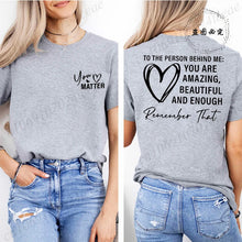 Load image into Gallery viewer, Women Tshirts Sport Casual T-Shirts Breathable Short Sleeve Oversized Tshirt To The Person Behind Me: You Are Amazing T-Shirts
