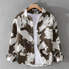 Load image into Gallery viewer, High-quality long-sleeved shirt for new autumn fashion, trendy brand, handsome business style, textured striped shirt, slim fit
