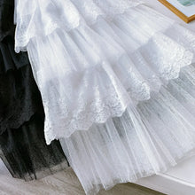 Load image into Gallery viewer, Women Skirts Cake-Style Skirt Spring Summer Fashion Lace Skirts Ladies High-Waisted Slimming Long Lace Skirt Elegant Tulle Skirt
