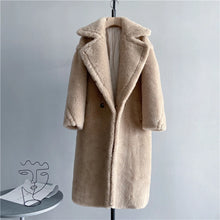 Load image into Gallery viewer, Winter Jacket Women Long Coat  Wool Woven Fabric Thick Warm Outerwear Oversize Fashion Streetwear Teddy Bear Coats
