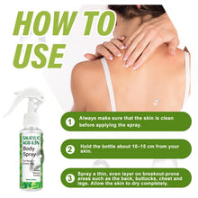 Load image into Gallery viewer, Salicylic Acid 0.5% Body Spray with Glycolic Acid and Panthenol – Korean Skincare Formula for Rough, Bumpy.
