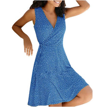 Load image into Gallery viewer, Dresses for Women 2025 Casual Plus Size Women's Floral Wrap V Neck Midi Dress A Line Swing Cap Sleeve Midi Vestidos De Fiesta
