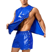 Load image into Gallery viewer, Mens Special Needs Waterproof Sweat Tracksuit Tank Tops And Sides Buttons Boxer Shorts Two Pieces Outfit Adaptive Clothing
