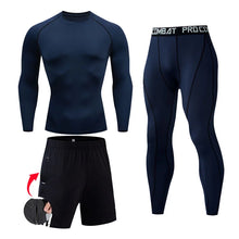Load image into Gallery viewer, Men's Compression Sportswear Suits Gym Tights Training Clothes Workout Jogging Sports Set Running Rashguard Tracksuit For Men
