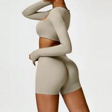 Load image into Gallery viewer, Summer 2PCS Yoga Suit Sports Set Women Quick-Dry Gym Set Women Tracksuit Running Workout Long Sleeve Sports Shirt Yoga Clothing
