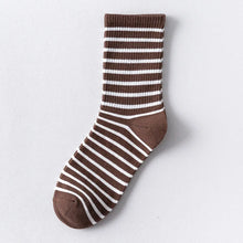 Load image into Gallery viewer, Colorful Grid Stripe Crew Socks
