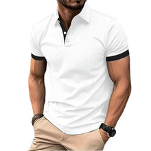 Load image into Gallery viewer, Men's Polo Shirt Short Sleeve Casual Slim Fit Color Blocking T-shirts England Style Streetwear Polos for Men's Fashion

