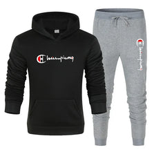 Load image into Gallery viewer, Men's 2 Piece Tracksuit Hooded Sweatshirt Sweatpants Casual Jogger Sportswear Streetwear Sets Male Sports Suits Outfit Clothing
