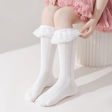 Load image into Gallery viewer, Lace Ruffle Baby Knee Socks
